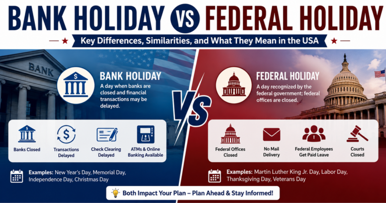 Bank Holiday vs Federal Holiday: Key Differences, Similarities, and What They Mean in the USA